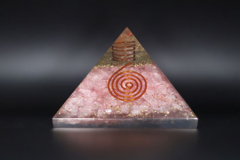 Rose quartz Stone+Sphetik+Pansil+ORG Pyramid-SJRER_PS_129