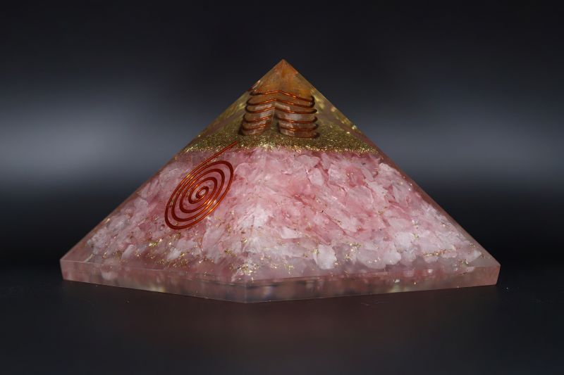 Rose quartz Stone+Sphetik+Pansil+ORG Pyramid-SJRER_PS_129