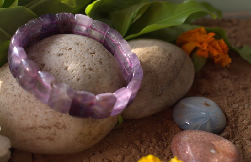Amethyst square bracelet (sq)